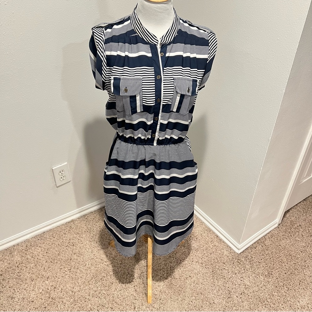 Speed Control‎ Black and White Striped Dress